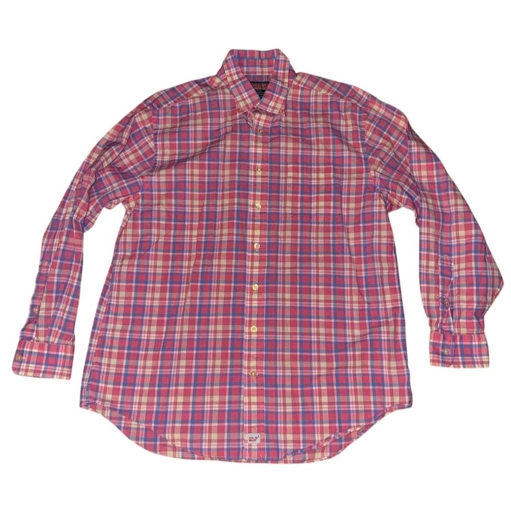 Vineyard Vines Men's Plaid Button-Up Shirt Multicolor Size L Murray preppy frat
